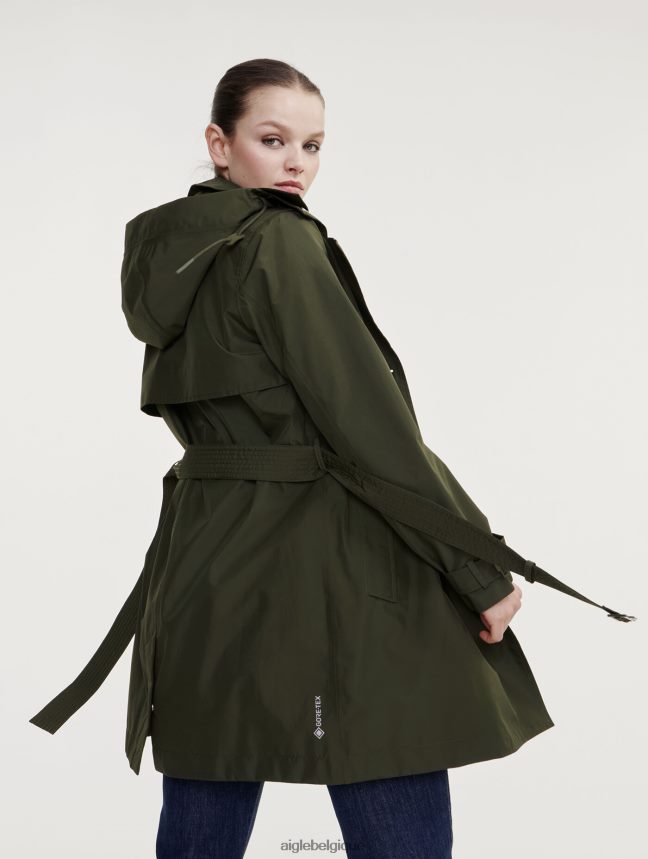 Aigle vêtements trench-coat court en gore-tex à capuche amovible avocat femmes HV42L2457