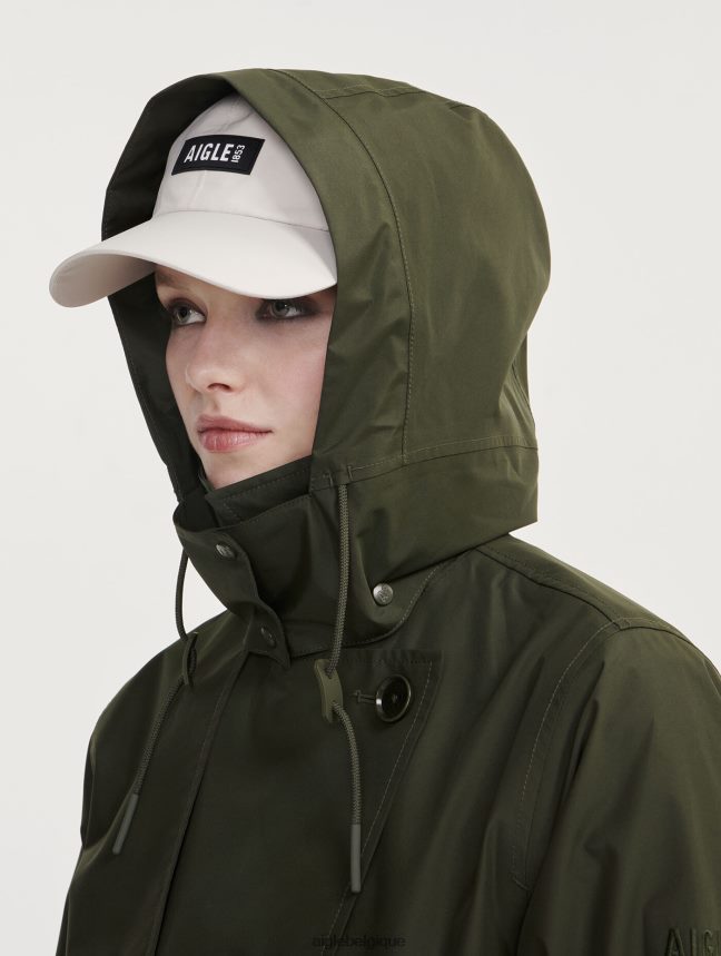Aigle vêtements trench-coat court en gore-tex à capuche amovible avocat femmes HV42L2457