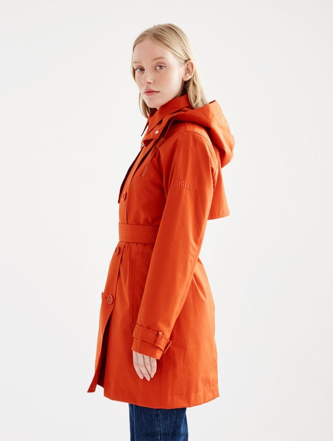 Aigle vêtements trench-coat court en gore-tex à capuche amovible goji femmes HV42L2501