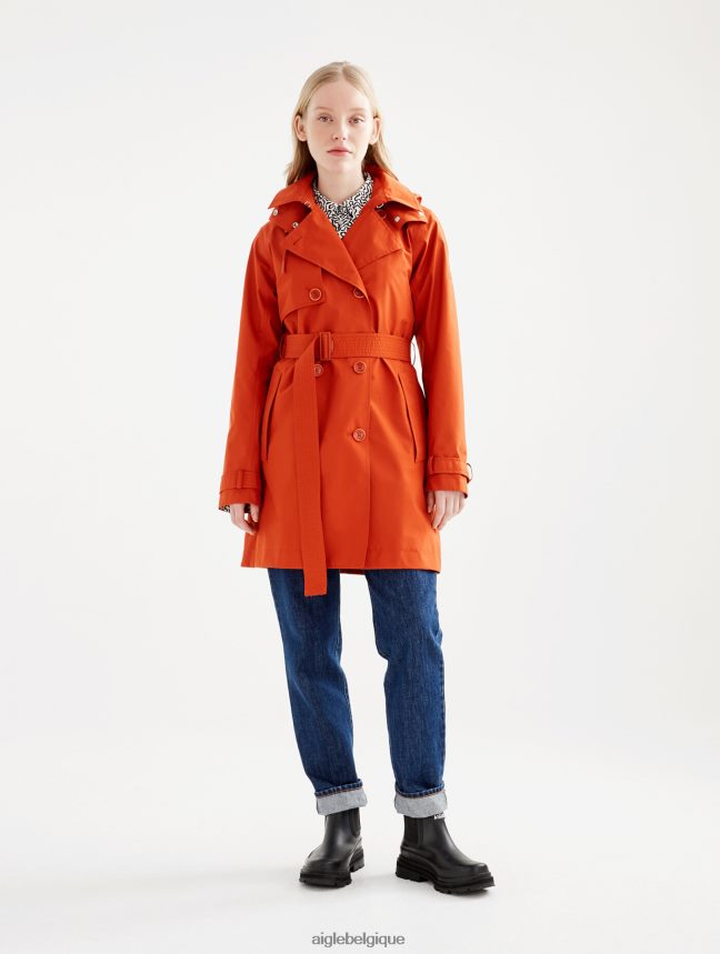 Aigle vêtements trench-coat court en gore-tex à capuche amovible goji femmes HV42L2501