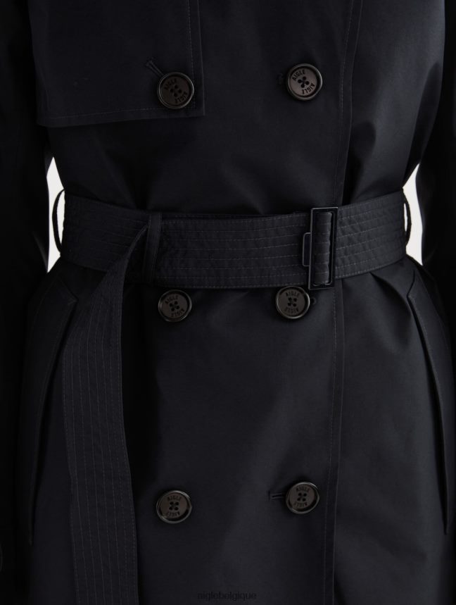 Aigle vêtements trench-coat court en gore-tex à capuche amovible noir femmes HV42L2463