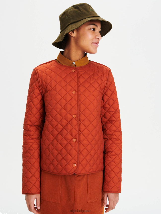 Aigle vêtements veste courte matelassée légère brun doré femmes HV42L2680