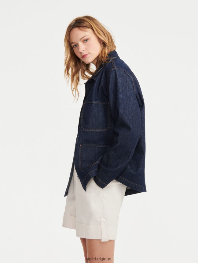 Aigle vêtements veste de travail mi-longue denim brut ovd femmes HV42L2698