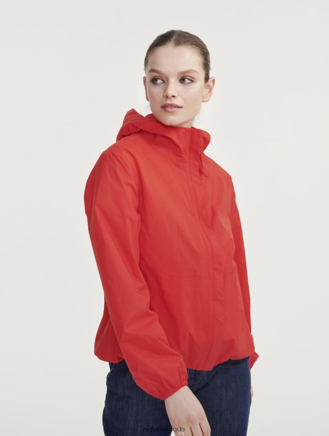 Aigle vêtements veste imperméable courte mtd coquelicot femmes HV42L2485