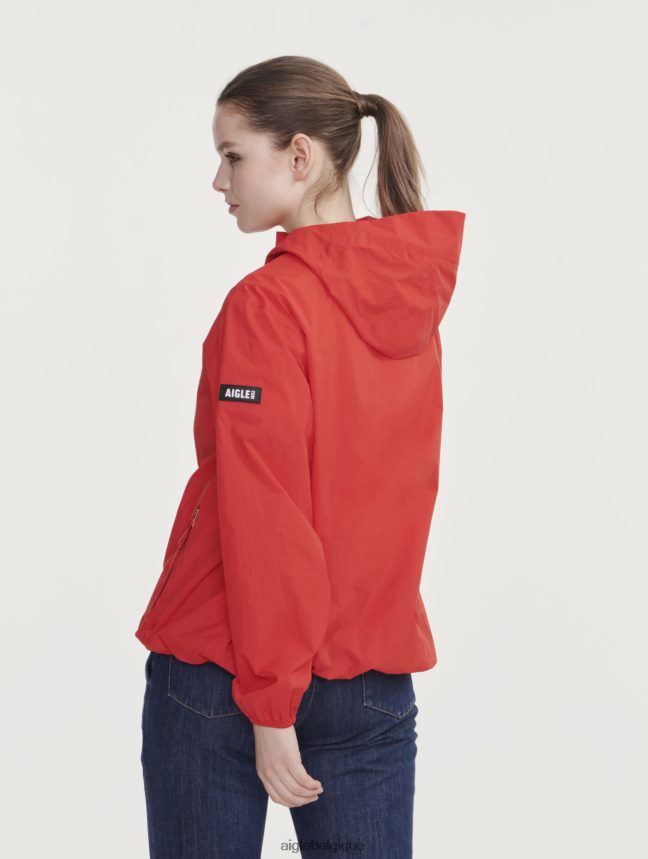 Aigle vêtements veste imperméable courte mtd coquelicot femmes HV42L2485