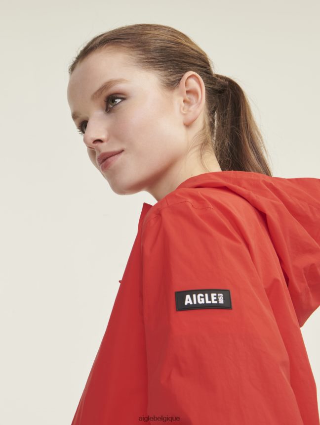 Aigle vêtements veste imperméable courte mtd coquelicot femmes HV42L2485