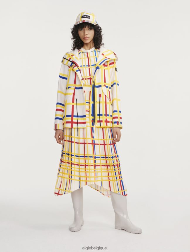 Aigle x Centre Pompidou vêtements queue de poisson courte à capuche mtd Mondrian femmes HV42L2503