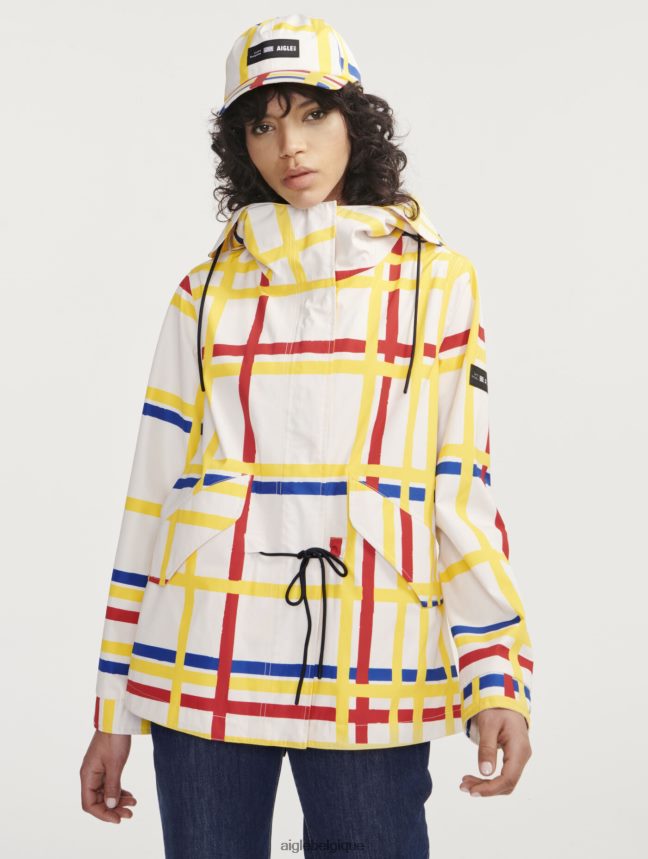 Aigle x Centre Pompidou vêtements queue de poisson courte à capuche mtd Mondrian femmes HV42L2503
