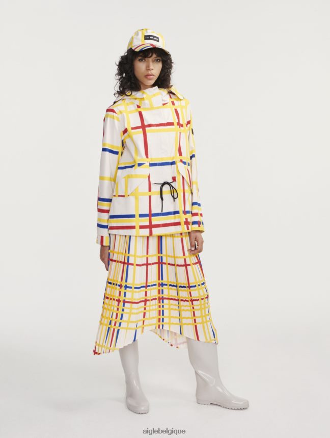 Aigle x Centre Pompidou vêtements queue de poisson courte à capuche mtd Mondrian femmes HV42L2503
