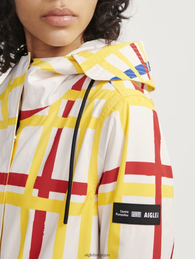 Aigle x Centre Pompidou vêtements queue de poisson courte à capuche mtd Mondrian femmes HV42L2503