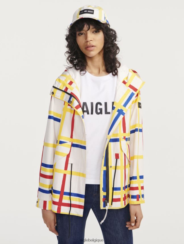 Aigle x Centre Pompidou vêtements queue de poisson courte à capuche mtd Mondrian femmes HV42L2503