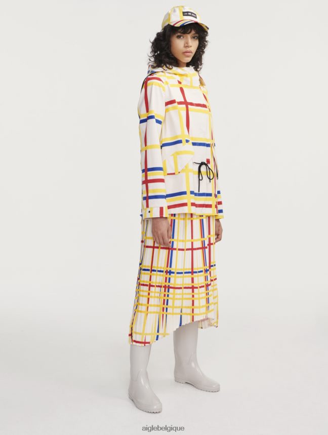 Aigle x Centre Pompidou vêtements queue de poisson courte à capuche mtd Mondrian femmes HV42L2503