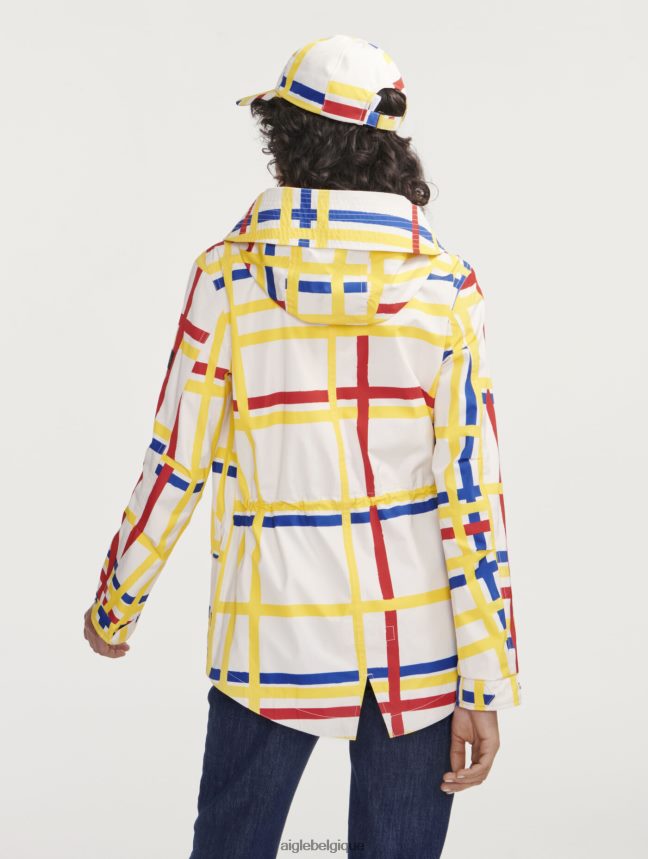 Aigle x Centre Pompidou vêtements queue de poisson courte à capuche mtd Mondrian femmes HV42L2503