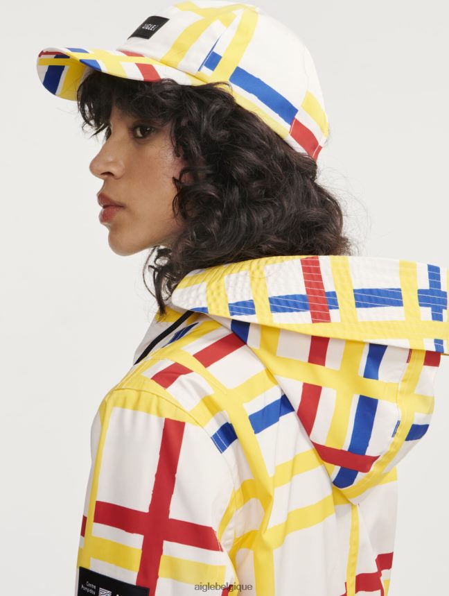 Aigle x Centre Pompidou vêtements queue de poisson courte à capuche mtd Mondrian femmes HV42L2503