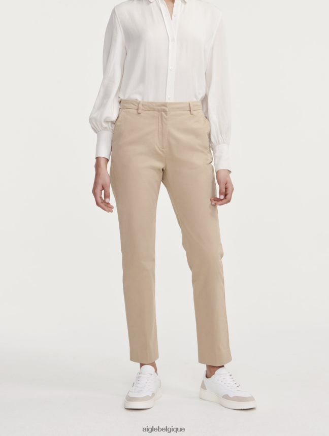 Aigle vêtements Pantalon chino droit 7/8 osier femmes HV42L2554