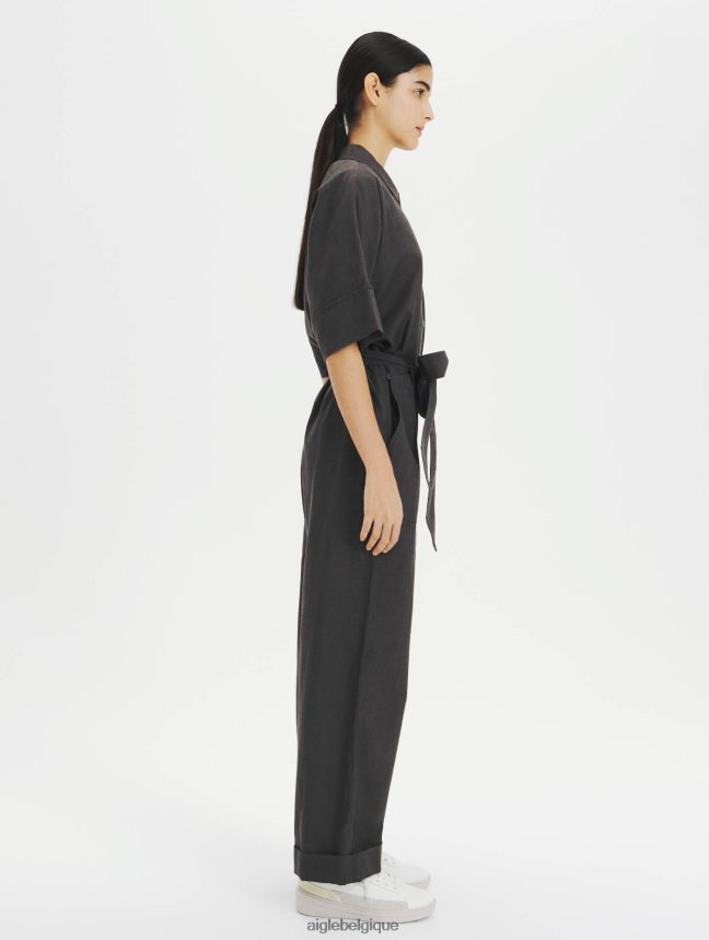 Aigle vêtements combinaison en coton et tencel charbon femmes HV42L2636