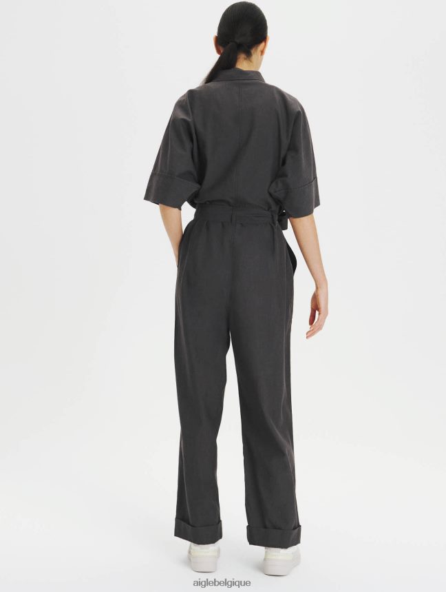 Aigle vêtements combinaison en coton et tencel charbon femmes HV42L2636