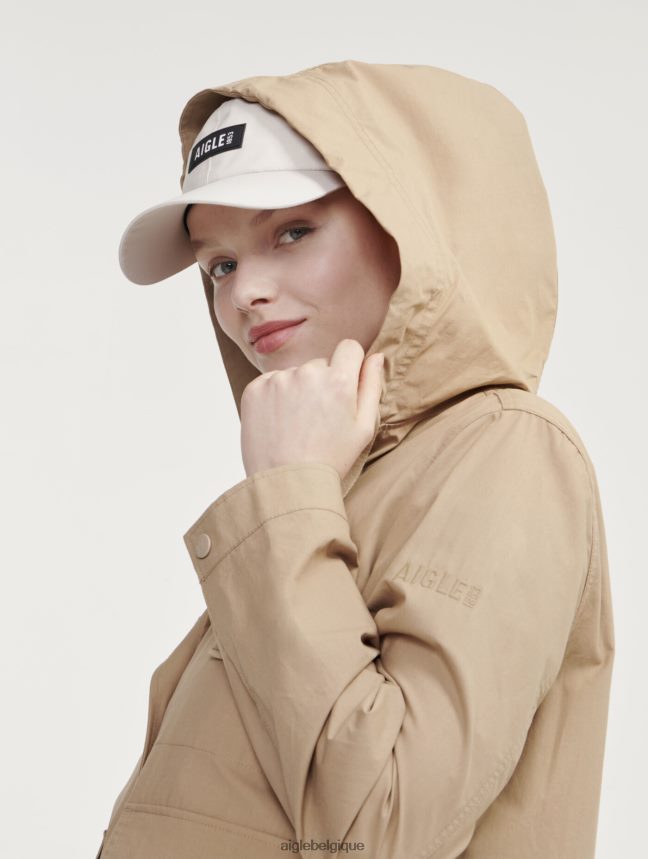 Aigle vêtements parka courte à capuche gros grain osier je femmes HV42L2477