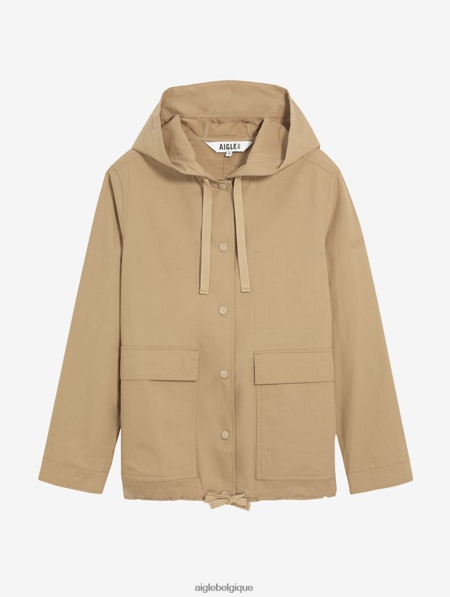 Aigle vêtements parka courte à capuche gros grain osier je femmes HV42L2477