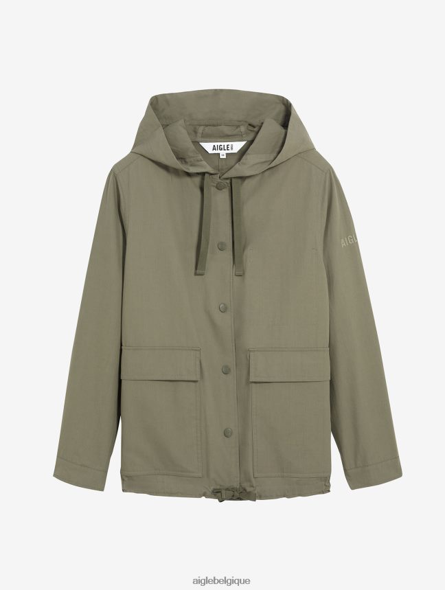 Aigle vêtements parka courte à capuche gros grain taillis je femmes HV42L2487