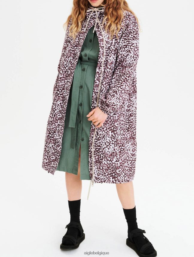 Aigle vêtements parka longue compressible imprimée fudge pr femmes HV42L2633