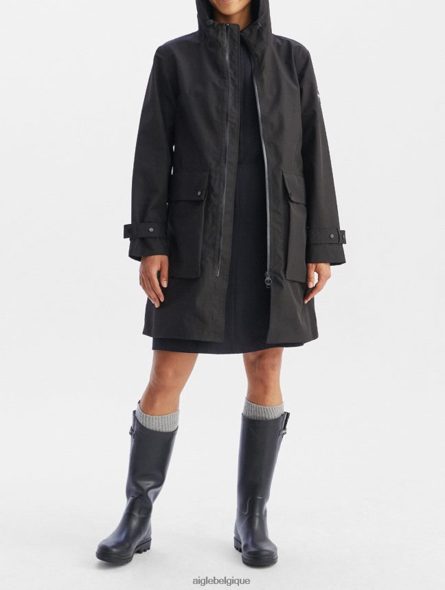 Aigle vêtements parka longue en gore-tex noir femmes HV42L2427