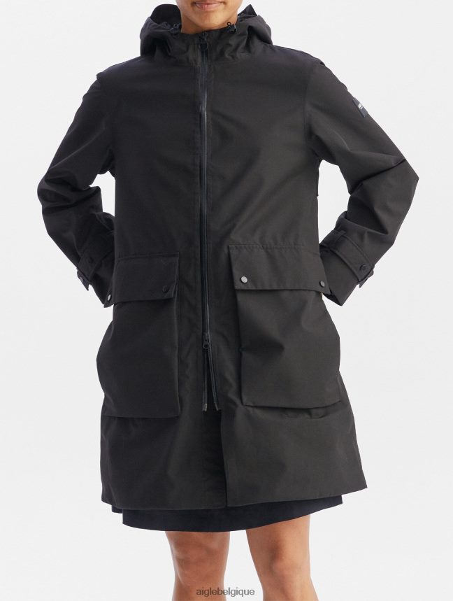 Aigle vêtements parka longue en gore-tex noir femmes HV42L2427