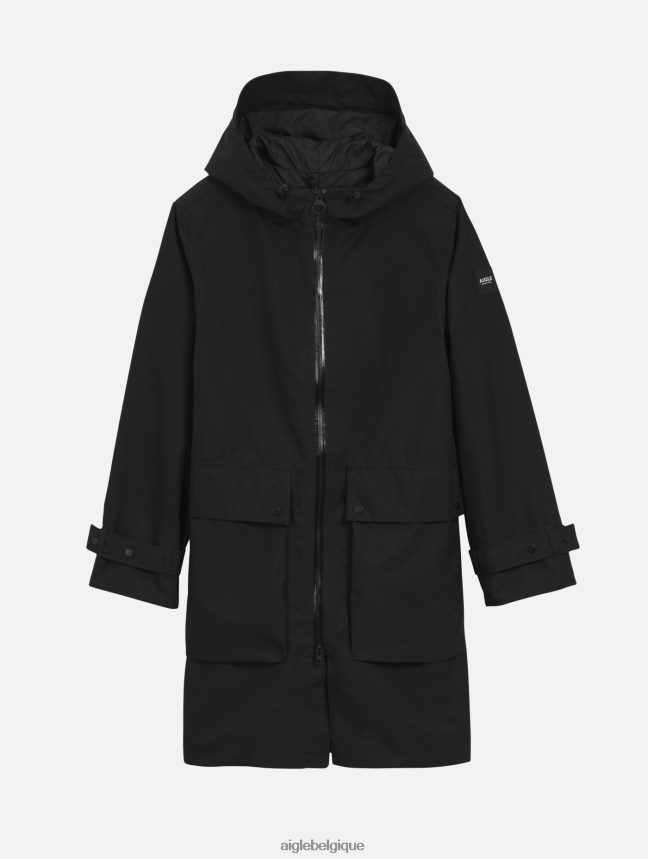 Aigle vêtements parka longue en gore-tex noir femmes HV42L2427