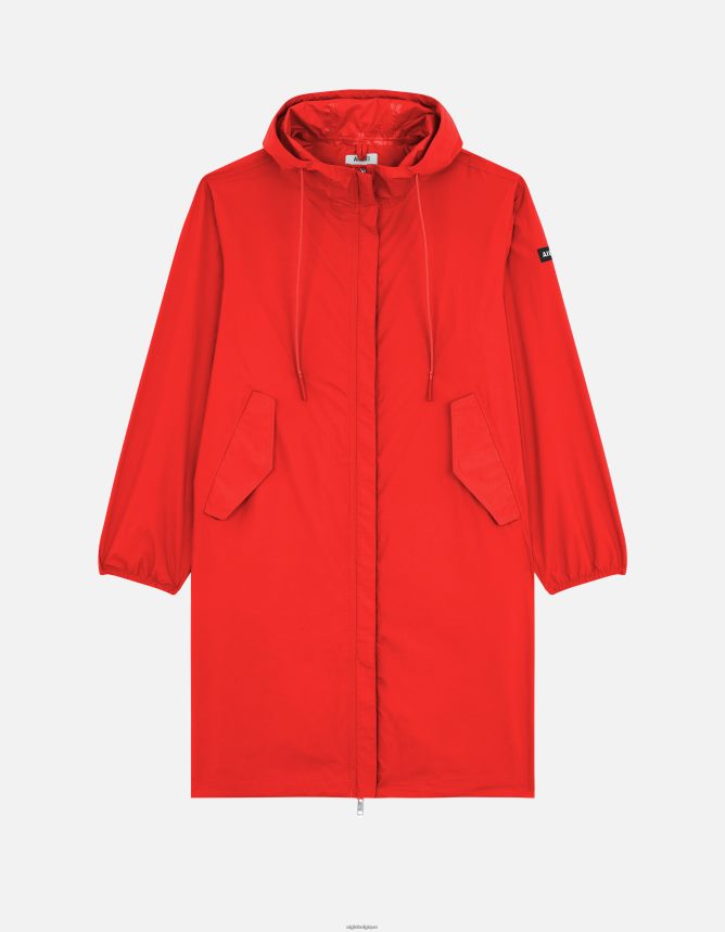 Aigle vêtements parka mtd à capuche longue coquelicot femmes HV42L2502