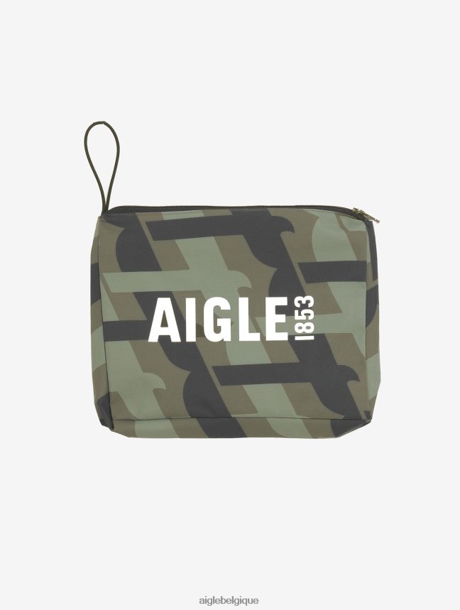 Aigle vêtements parka mtd à capuche longue imprimée kaki pr femmes HV42L2466