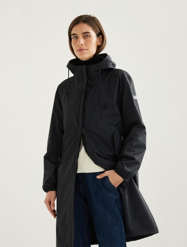 Aigle vêtements parka mtd à capuche longue noir femmes HV42L2481