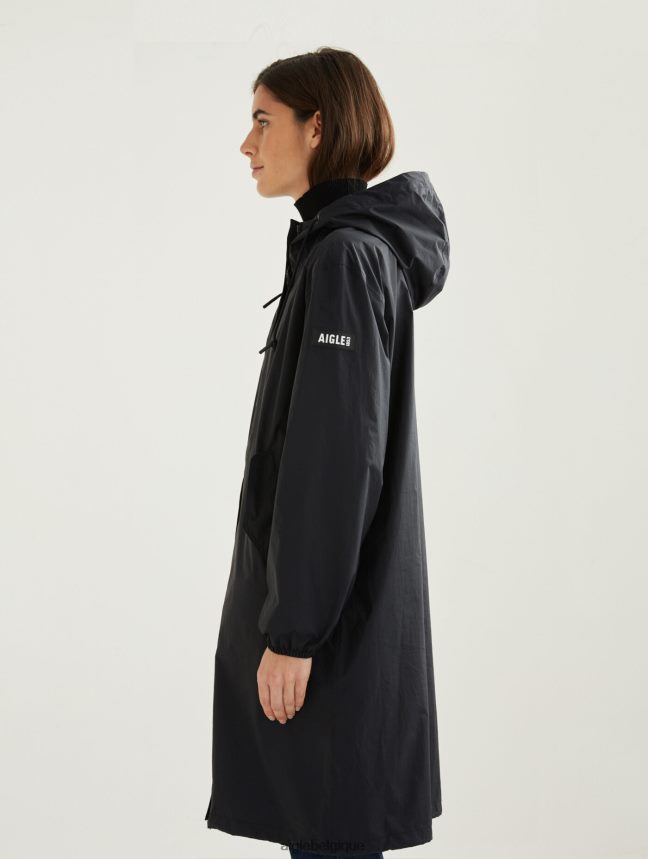 Aigle vêtements parka mtd à capuche longue noir femmes HV42L2481