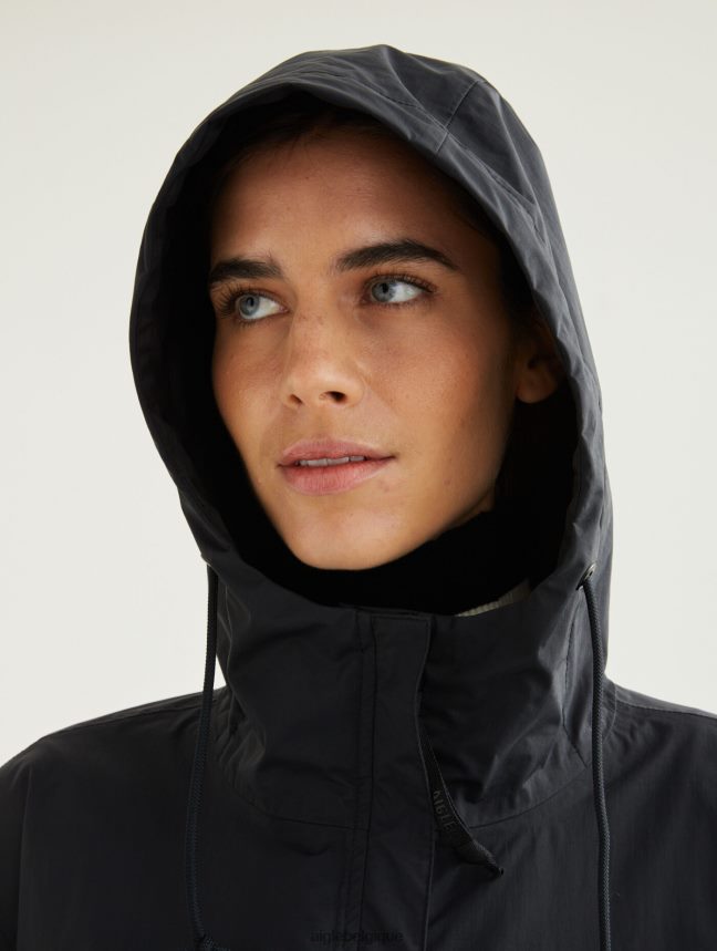 Aigle vêtements parka mtd à capuche longue noir femmes HV42L2481