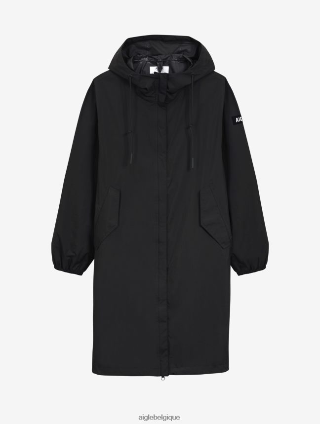 Aigle vêtements parka mtd à capuche longue noir femmes HV42L2481