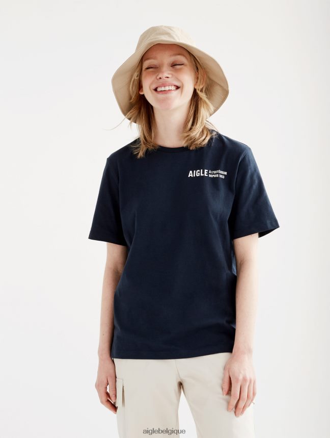 Aigle vêtements t-shirt à col rond en coton biologique Empire femmes HV42L2571