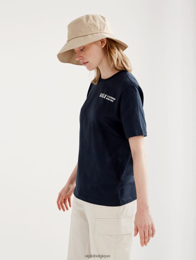 Aigle vêtements t-shirt à col rond en coton biologique Empire femmes HV42L2571