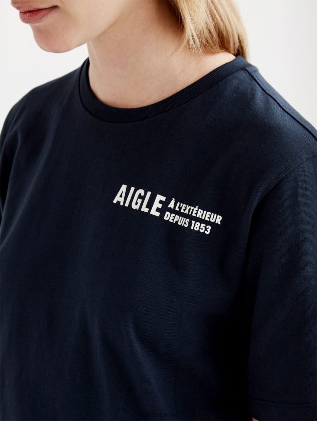 Aigle vêtements t-shirt à col rond en coton biologique Empire femmes HV42L2571