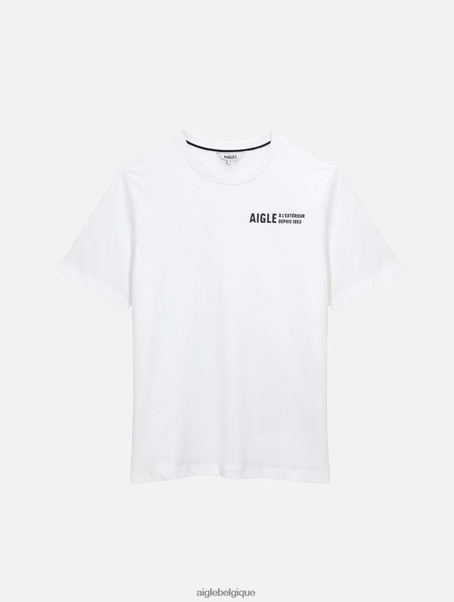Aigle vêtements t-shirt à col rond en coton biologique blanc femmes HV42L2588