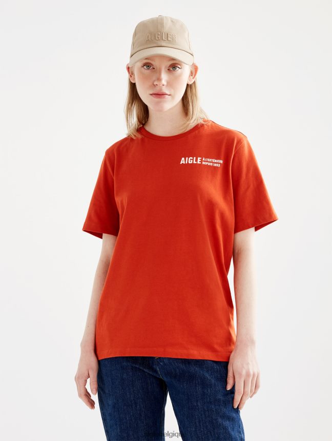 Aigle vêtements t-shirt à col rond en coton biologique goji femmes HV42L2546