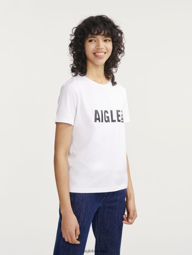 Aigle vêtements t-shirt imprimé à manches courtes en pyratex lait femmes HV42L2699