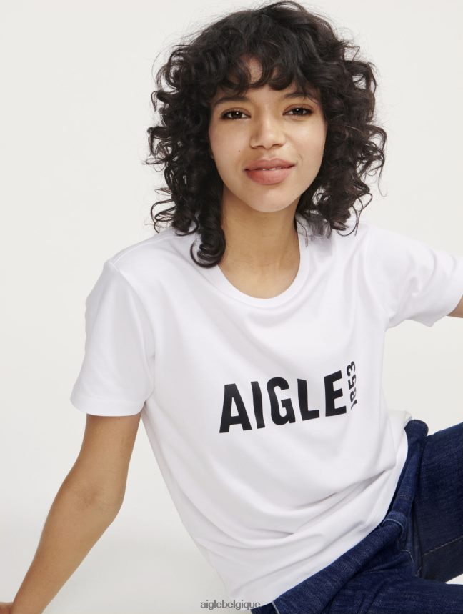 Aigle vêtements t-shirt imprimé à manches courtes en pyratex lait femmes HV42L2699