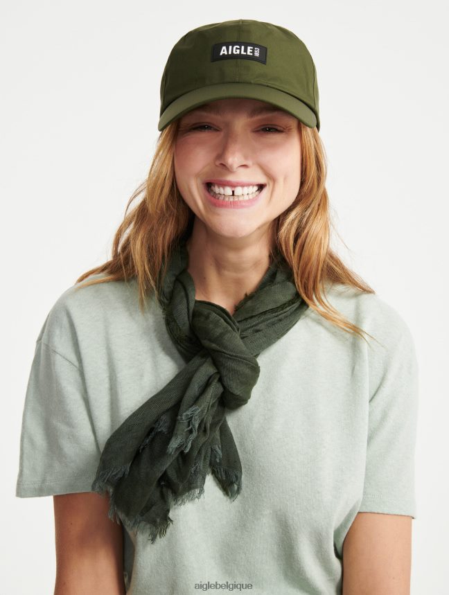 Aigle vêtements t-shirt à manches courtes en lin mélangé réséda femmes HV42L2686