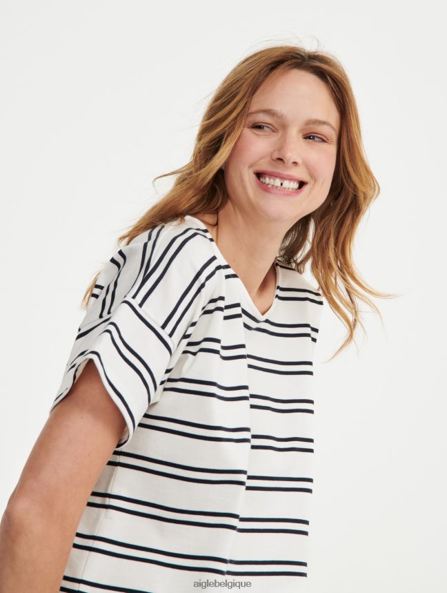 Aigle vêtements t-shirt marinière fabriqué en france lait st femmes HV42L2540