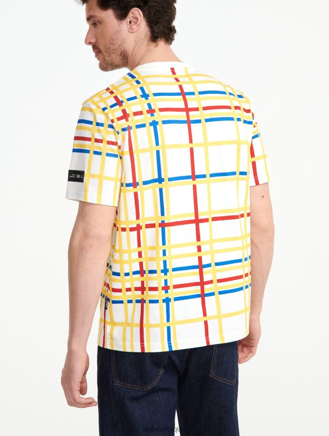 Aigle x Centre Pompidou vêtements t-shirt à col rond Mondrian femmes HV42L210