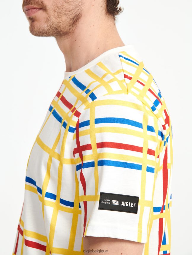 Aigle x Centre Pompidou vêtements t-shirt à col rond Mondrian femmes HV42L210
