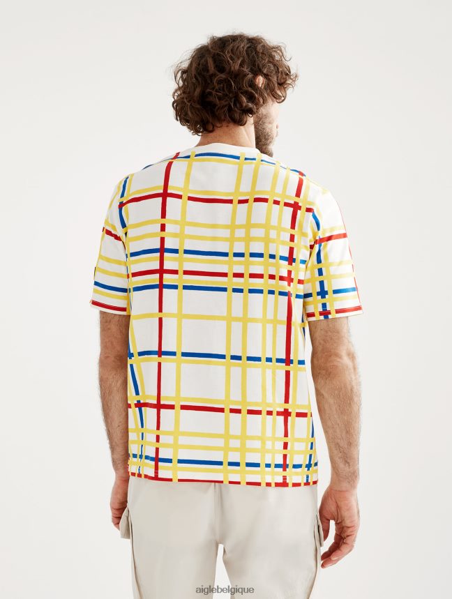 Aigle x Centre Pompidou vêtements t-shirt à col rond Mondrian femmes HV42L210