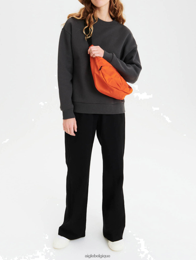 Aigle vêtements sweat col rond éco-conçu charbon femmes HV42L2659