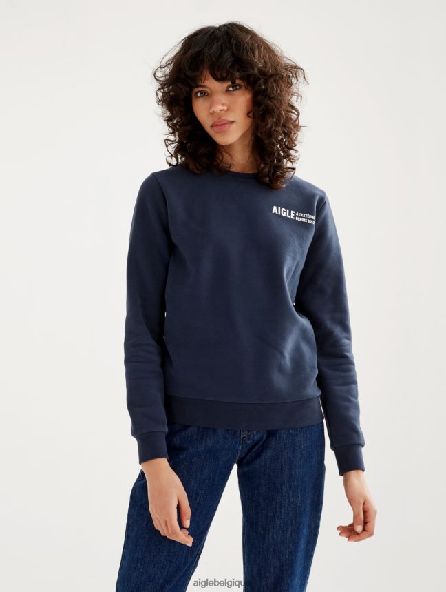 Aigle vêtements sweat-shirt à col rond brossé avec imprimé sur la poitrine Empire femmes HV42L2545