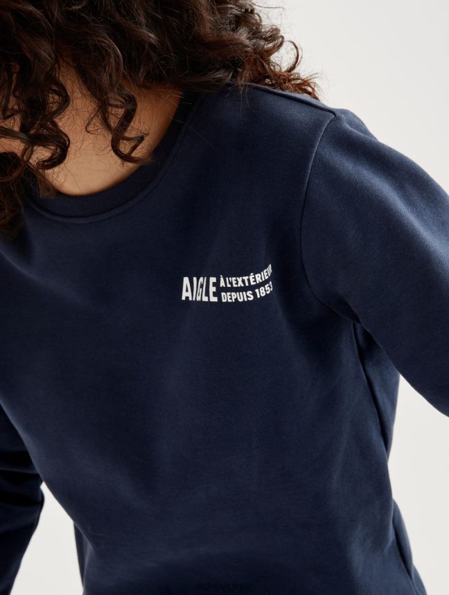 Aigle vêtements sweat-shirt à col rond brossé avec imprimé sur la poitrine Empire femmes HV42L2545