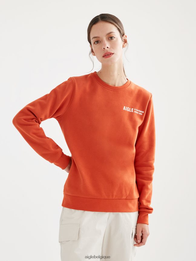 Aigle vêtements sweat-shirt à col rond brossé avec imprimé sur la poitrine goji femmes HV42L2539